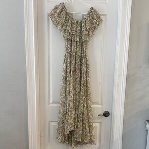 Misa Los Angeles Olympia off-the-shoulder maxi dress in a floral print